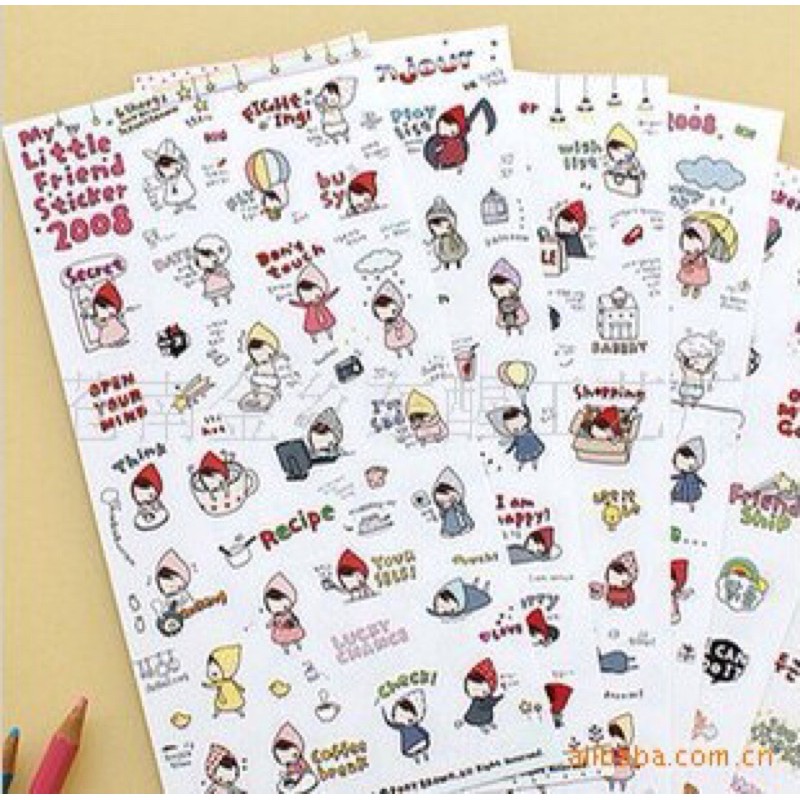 Bộ Sticker My little friend - set 6 tấm