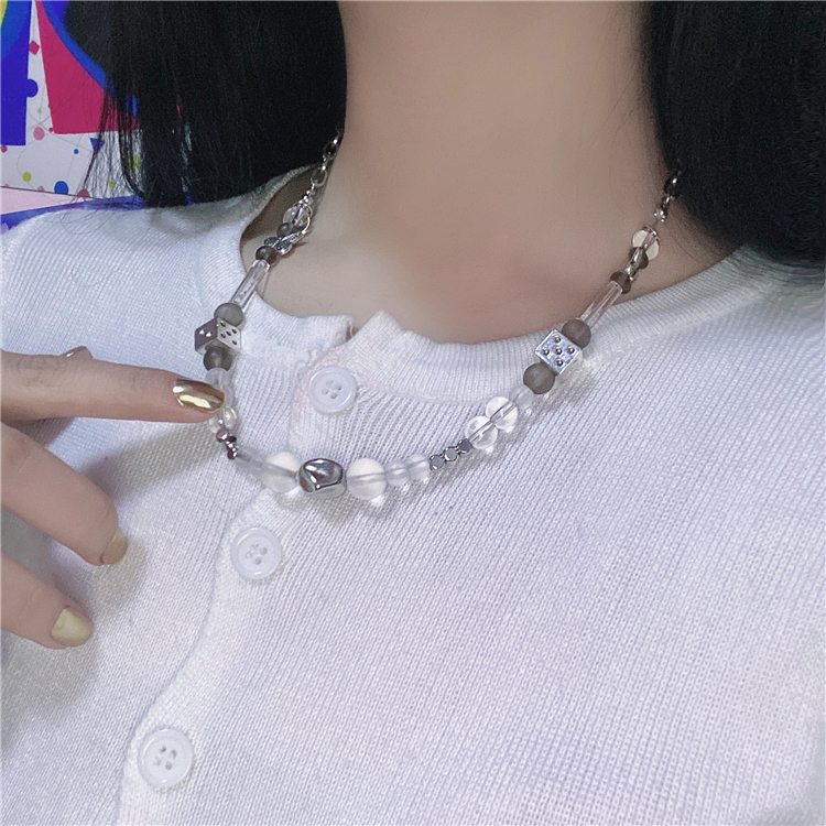 vòng cổ Hình Bướm Đính Ngọc Trai Phong Cách Hip Hop Hàn Quốc