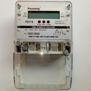 [PANSONG] Công Tơ Điện (Đồng Hồ Điện) 1 Pha 2 Dây Kiểu Điện Tử PS178 5(40)A