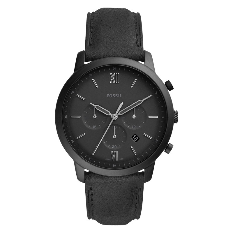 Đồng hồ nam Fossil FS5503 Chronograph Neutra Black Dial Black Leather Strap