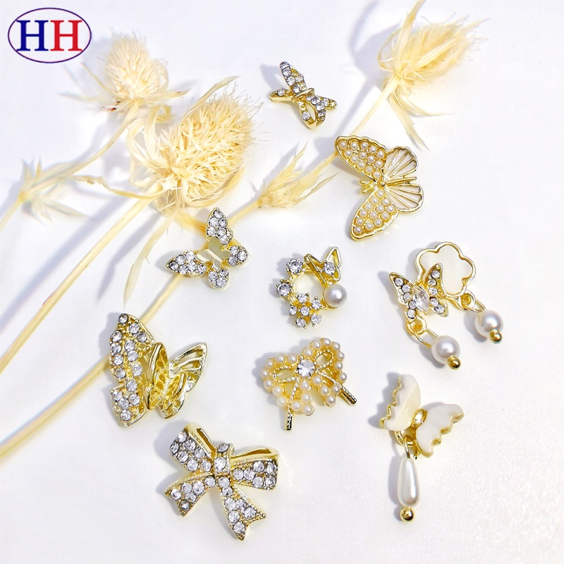 Hàng Có Sẵn Phụ Kiện Trang Trí Móng Tay Hình Bướm Đính Ngọc Trai Kim Cương Giả Cao Cấp Phong Cách Nhật Bản ins Siêu Nhẹ Sang Trọng Thời Trang Nhật Bản Hàn Quốc