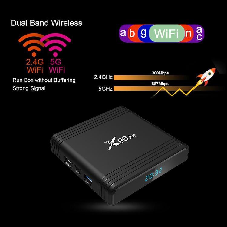 Android Tivi Box X96 Air 4G Ram 32G Rom Amlogic S905X3 chuột bay giọng nói cài đặt sẵn bộ ứng dụng giải trí