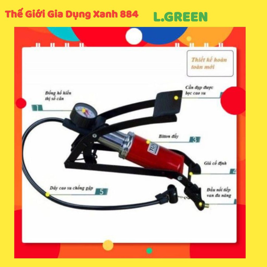 Bơm Đạp Chân Đa Năng Mini Cho Ô Tô Xe Máy, Bóng Bay, Phao Bơi Tiện Dụng JC F1 702A