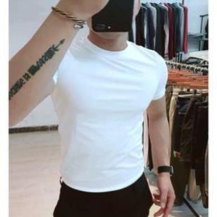 Áo T-Shirt Nam Trắng Mịn Cổ Tròn Dáng Ôm  ྆  ྇