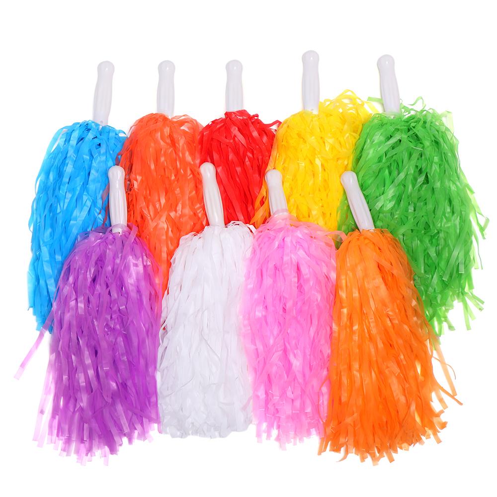 1 Cặp Bóng Pompom Cổ Vũ Hai Lỗ Có Tay Cầm Dùng Trang Trí Tiệc