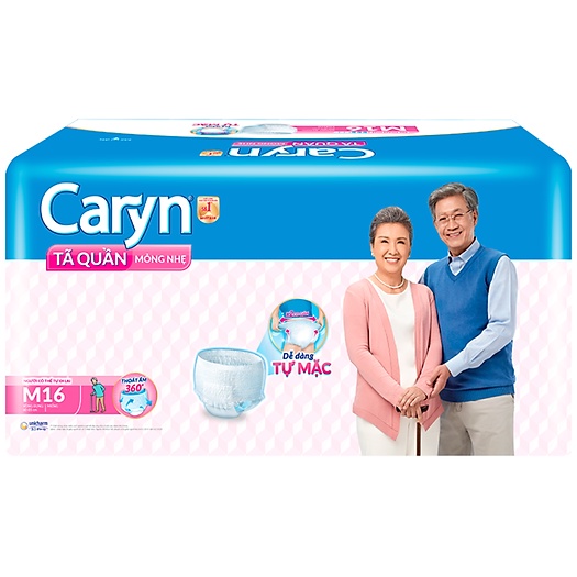 Tã Quần Người Lớn Caryn Mỏng Nhẹ Chống Tràn Size M 16 Miếng