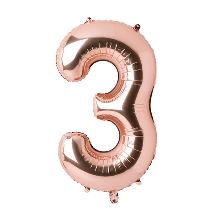 Bong Bóng Số 3 ARTBOX Giấy Bạc Màu Vàng Hồng Dễ Thương (Lớn)