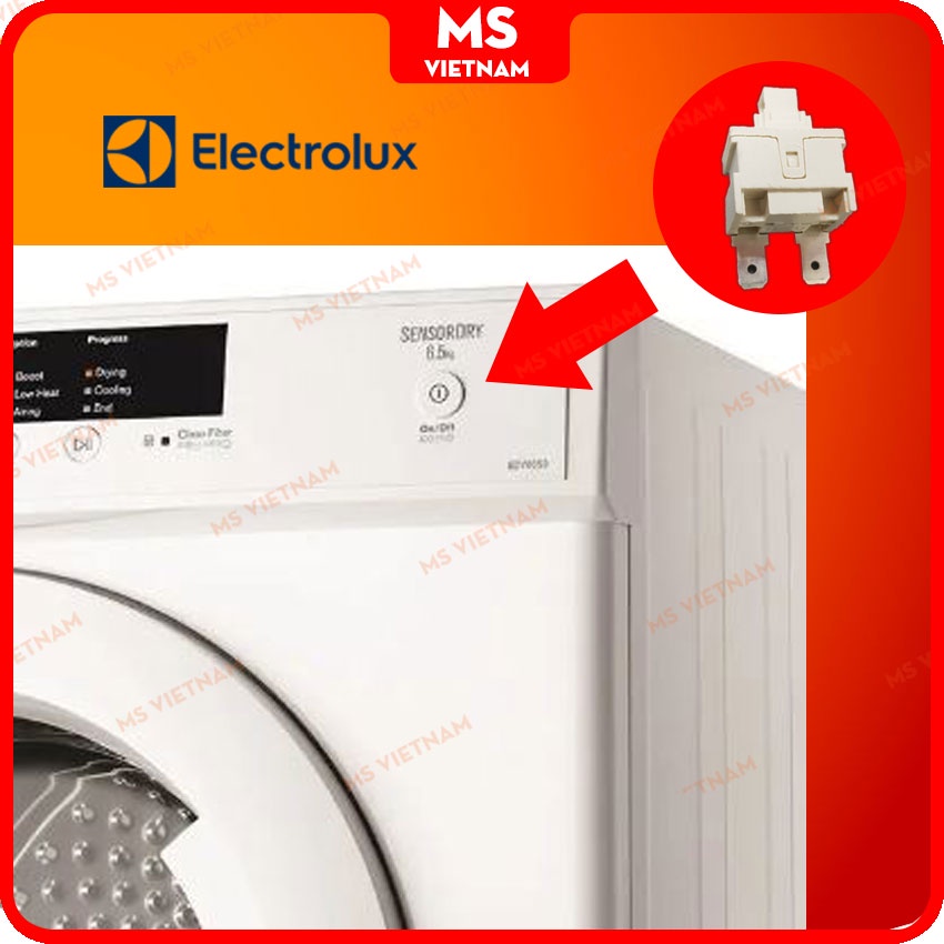 Công tắc nguồn máy sấy Electrolux 6-8kg EDV605, 705, 7552, 7551, 6051 - MS Vietnam