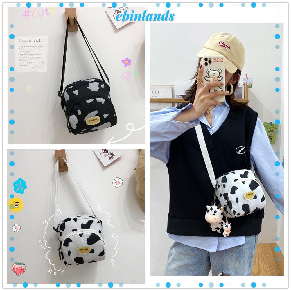 Túi đeo chéo có thể đeo vai họa tiết bò sữa thời trang sành điệu cho nữ