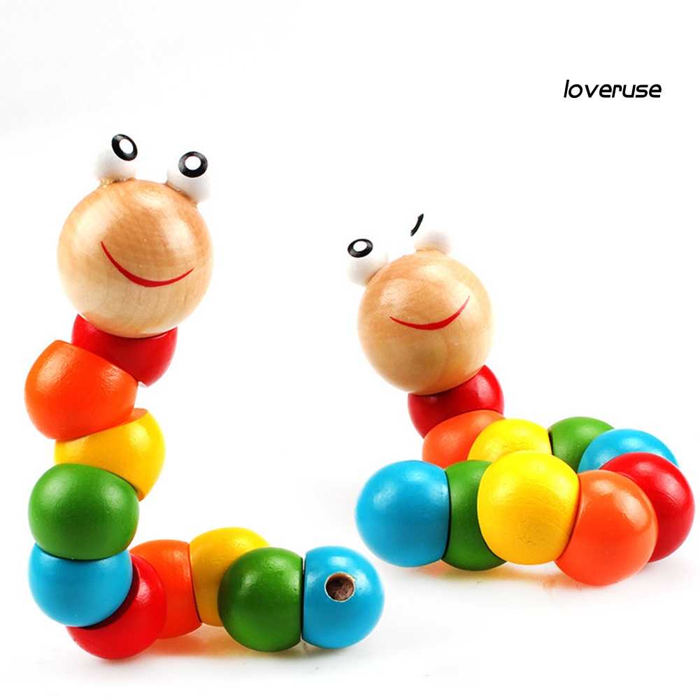 Đồ Chơi Lắp Ráp Hình Con Sâu Bằng Gỗ Nhiều Màu Sắc Cho Bé