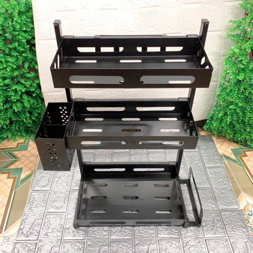 KỆ GIA VỊ SẮT ĐEN 3 TẦNG Sơn Tĩnh Điện chống rỉ