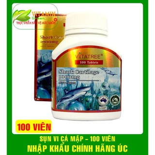 Viên Uống Tái Tạo Sụn Khớp Vi Cá Mập Vitatree Shark Cartilage 1000mg – 100 Viên