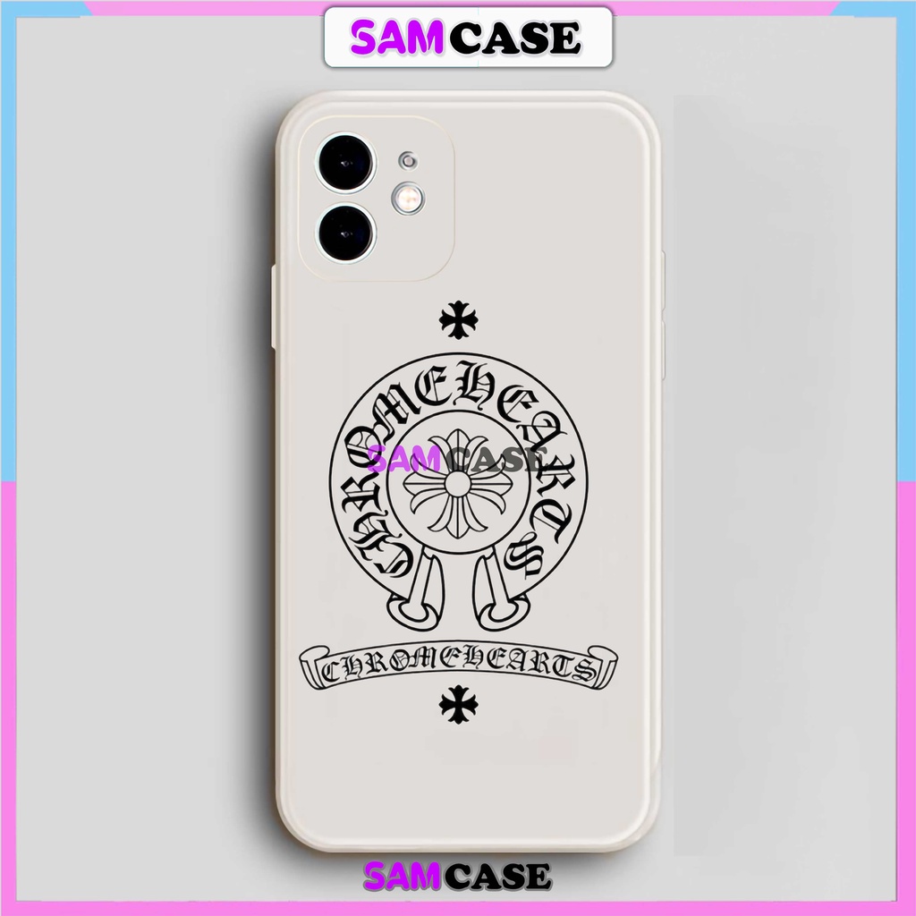 Ốp lưng iPhone Chrome hearts cạnh viền vuông silicon dẻo bvc cho iphone 6/6s/7/8/X/XS/XR/11/12/13/14 Pro Plus Max cute