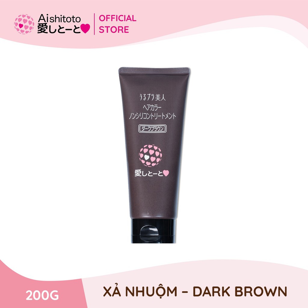 Dầu xả nhuộm tóc màu nâu đậm Aishitoto Hair Colour Treatment Dark Brown 200g