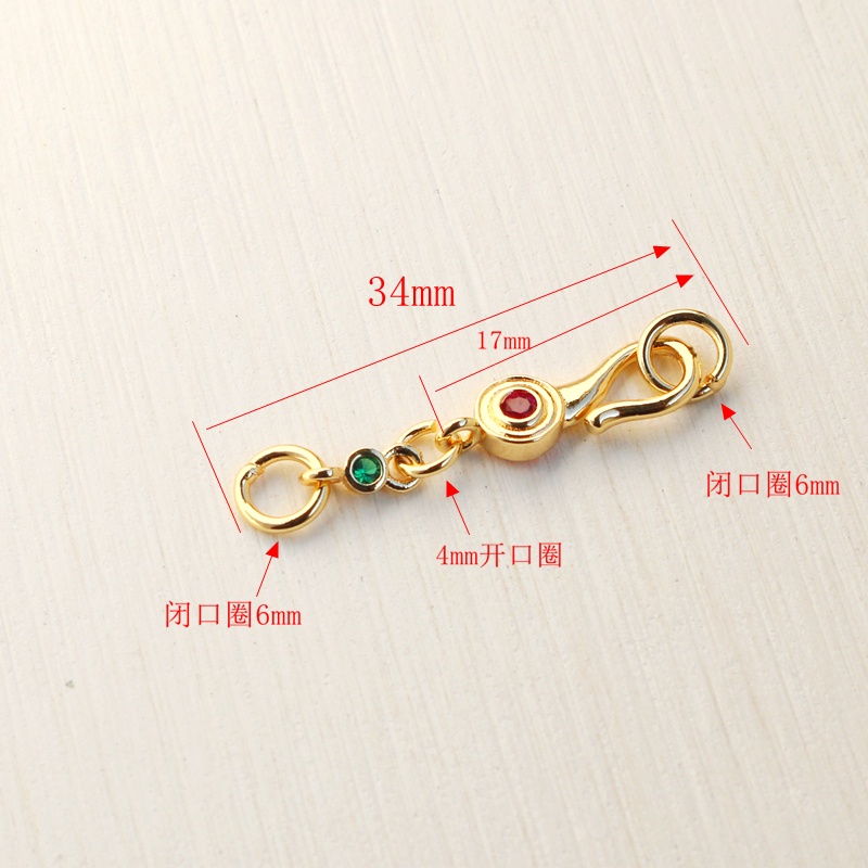 Cặp Móc Khóa Mạ Vàng 14K Đính Đá Zircon Tự Làm