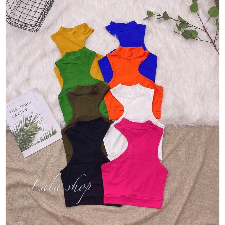 áo croptop sát nách cổ cao kiểu hàng thái loại 1 xịn đẹp ( hình thật 100%)