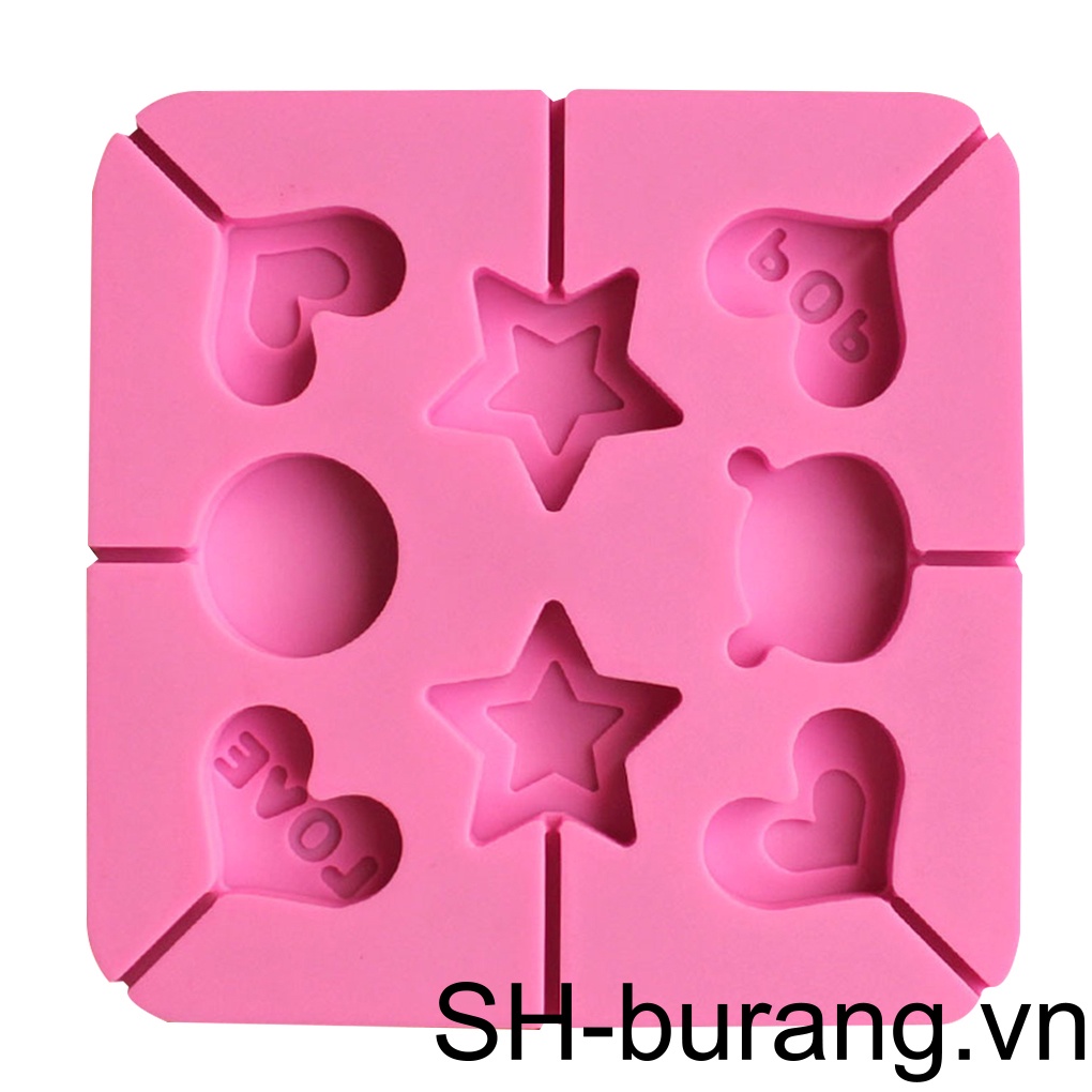 Khuôn Silicone Làm Kẹo Mút / Sô Cô La Hình Trái Tim / Ngôi Sao Xinh Xắn