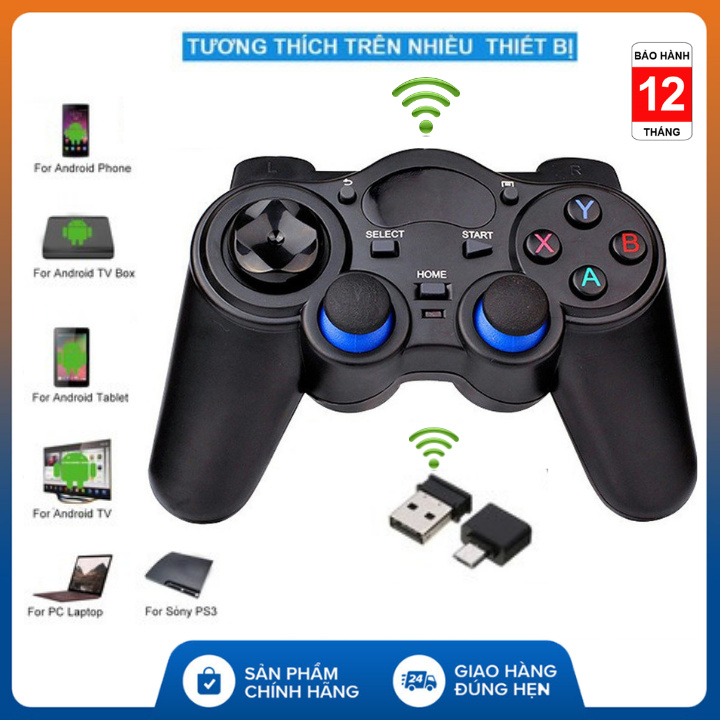 Tay Cầm Chơi Game Không Dây USB Bluetooth 2.4G - dành cho PC / Laptop / Điện Thoại / TV Android / TV Box - BH 1 năm