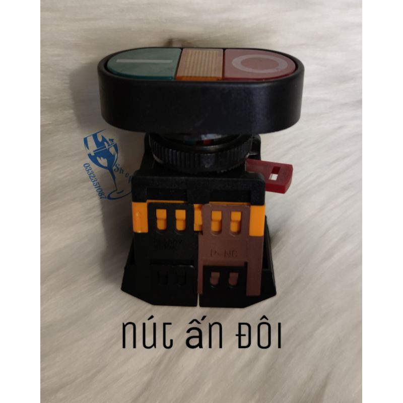 nút ấn nhả phi 22 có đèn - nút ấn đôi APBB-22N