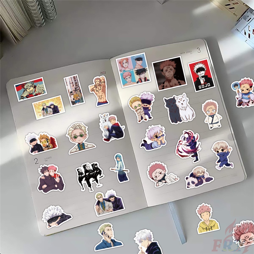 Set 56 miếng dán hình nhân vật hoạt hình Jujutsu Kaisen thời trang chống nước DIY