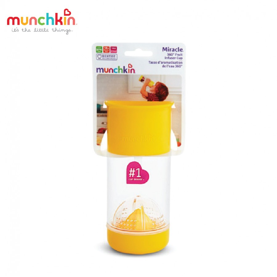 Cốc Uống Nước 360 Độ Munchkin Cho Bé Chống Đổ Có Ngăn Ép Trái Cây ( 414ML )