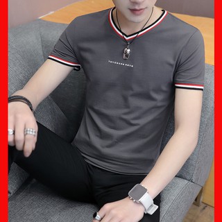 [ FREE SHIP 0 ĐỒNG ] Áo thun nam ngắn tay cổ tim body thời trang Sitaki cao cấp ATN06-Xám