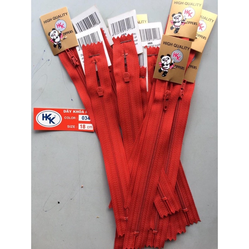 1 lố 12 Dây kéo khóa quần tây HKK dài 18CM sử dụng làm dây kéo khóa cho quần tây