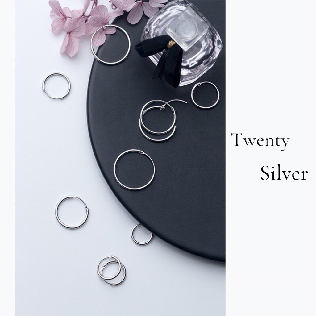 Khuyên Tai Bạc Nữ Tròn Simple Siêu Hot BTARG0083. Bông Tai Bạc Nữ 925 20Silver