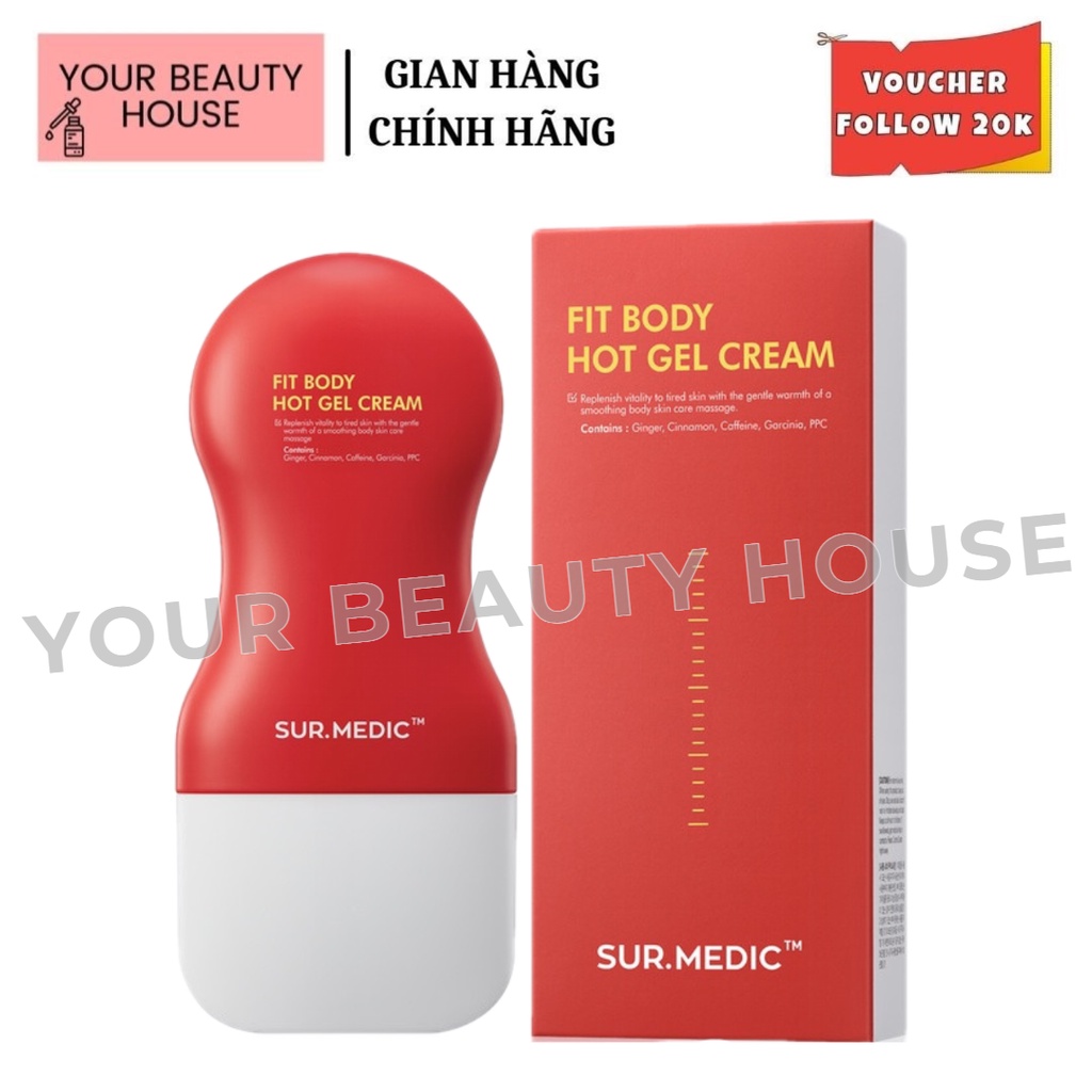 [SUR MEDIC] Thanh Lăn Massage Giảm mỡ Body Fit Body Hot Gel Cream 100ml - DATE 05/2024