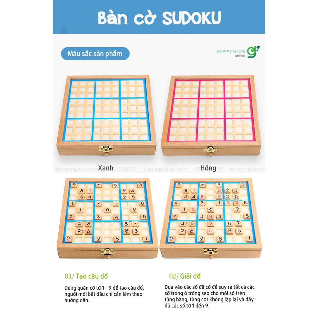 Trò chơi trí tuệ Sudoku hộp gỗ 1 BGS1, Boardgame thư giãn