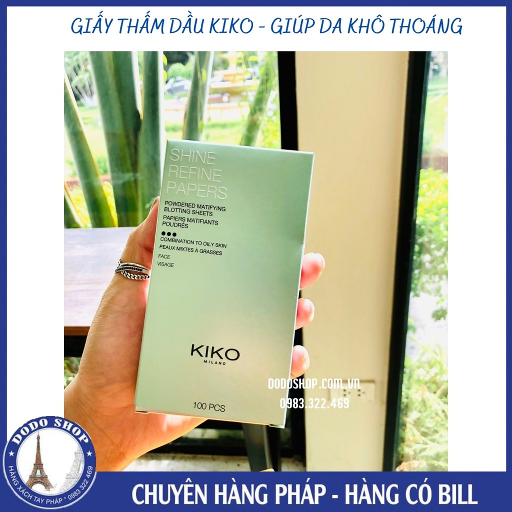 Giấy thấm dầu Kiko Shine Refine Papers 100 tờ, thấm hút tốt, tiện lợi, an toàn và lành tính.