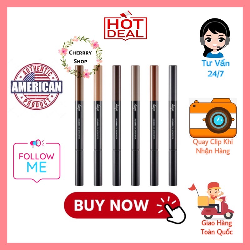 Chì kẻ chân mày 2 đầu The Face Shop Designing Eyebrow Pencil (có bill)