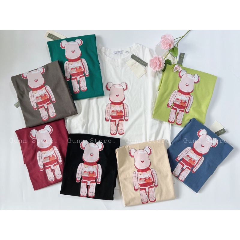 Áo Thun 3158 In Hình BEARBRICK Form Rộng Unisex Chất Cotton Khô Loại 1, Thoáng Mát, Thấm Hút Mồ Hôi - GUNN