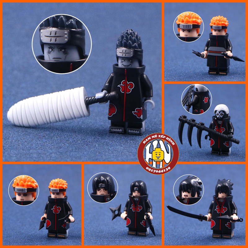 Đồ chơi minifigures - Team Akatsuki - Naruto - KDL801 - ( K2001 > K2006 ) - Hàng cao cấp - Ảnh thật !