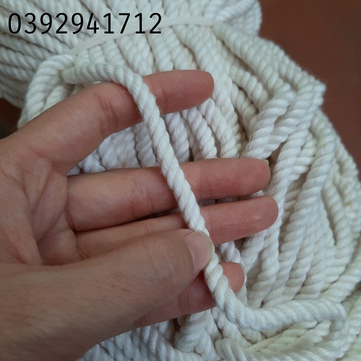 Dây thừng đan macrame, dây cotton . . màu kem và màu ngà.