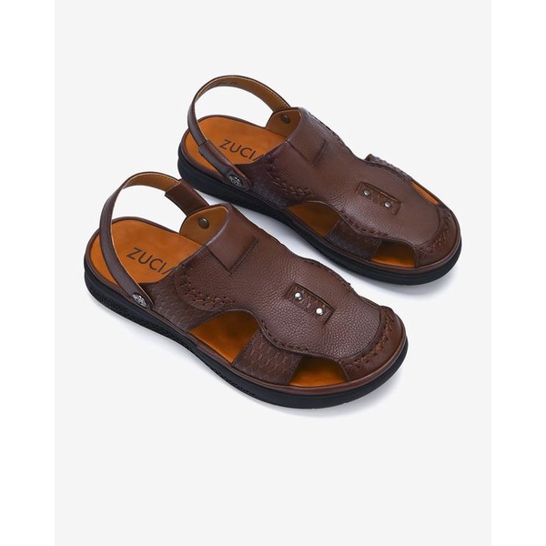 Giày Sandal rọ nam Zuciani da bò cao cấp thiết kế cut out  thông thoáng viền chỉ nổi thanh lịch - SCF16