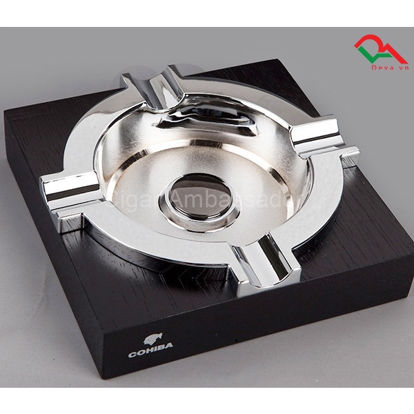 { HÀNG CHÍNH HÃNG } Gạt Tàn Cii-gar bằng Gỗ  2 Trong 1 Cohiba HB 3016 Cao Cấp Họa Tiết Hoa Văn Sang Trọng