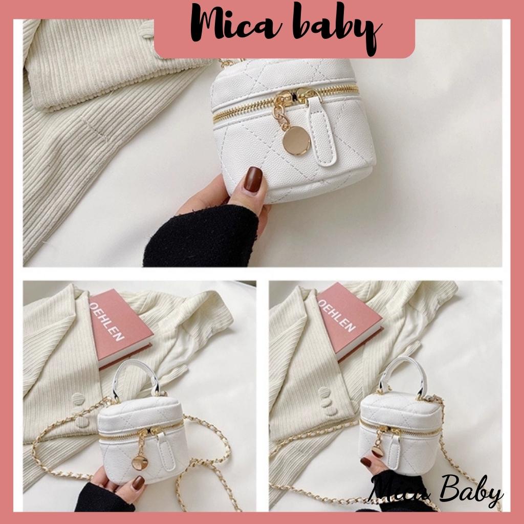 Túi xách nữ mini deo chéo kiểu hộp cặp lồng da trần trám thời trang Mica baby TC03