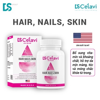 (Date T6.2023) Viên Uống Đẹp Da Tóc Móng DS C'elavi Hair, Nail, Skin Bổ Sung Vitamin Và Khoáng Chất (Lọ 60 Viên)