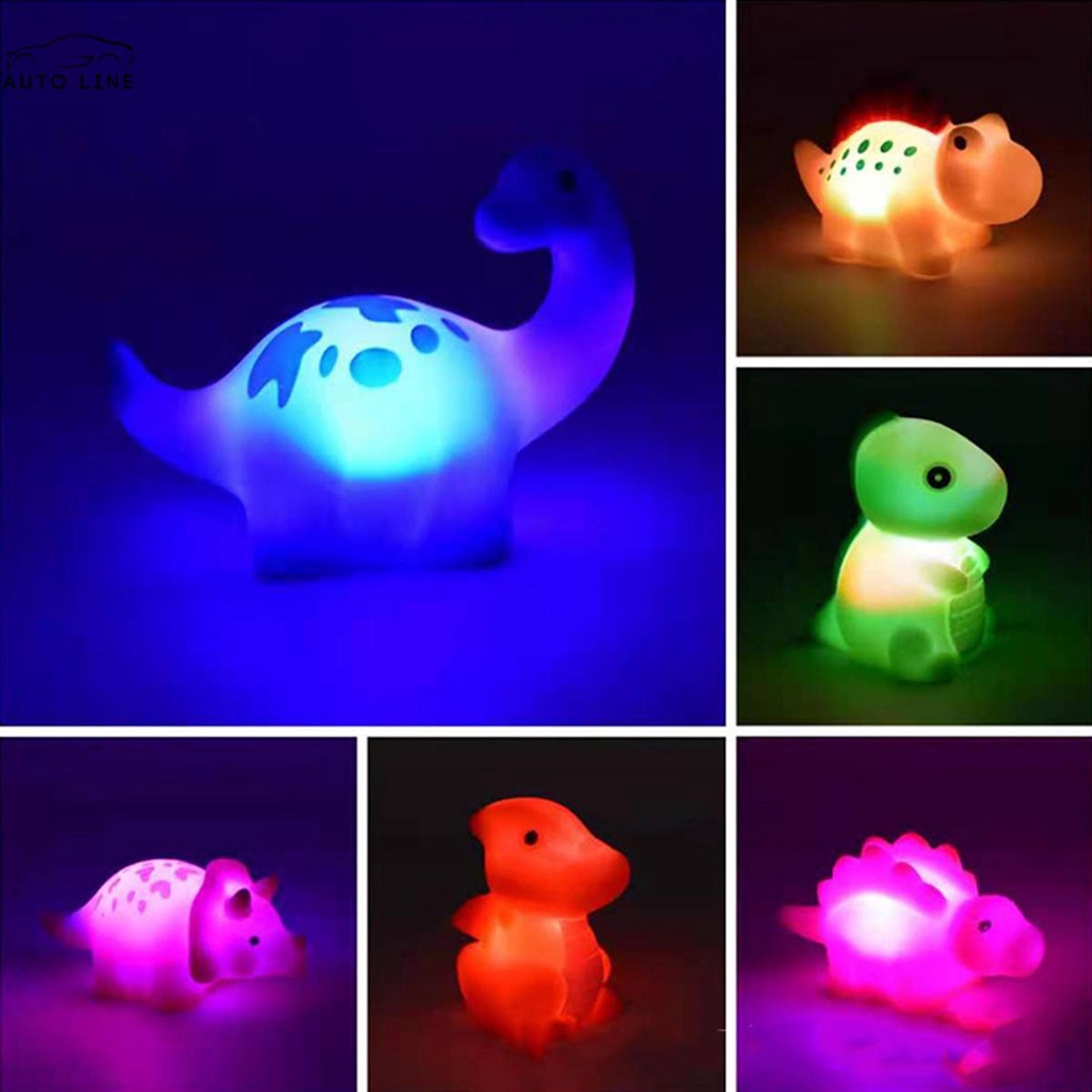 6 Pcs Dinosaur Bath Toys Light Up Floating Dinosaur Baby Bath Toys Set 2 Flashing Mode for ToddlersSHOPCYC3649