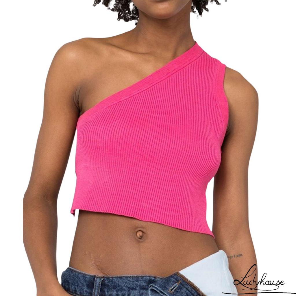 Áo Croptop Dệt Kim Hai Dây Màu Trơn Hở Lưng Size S / M / L