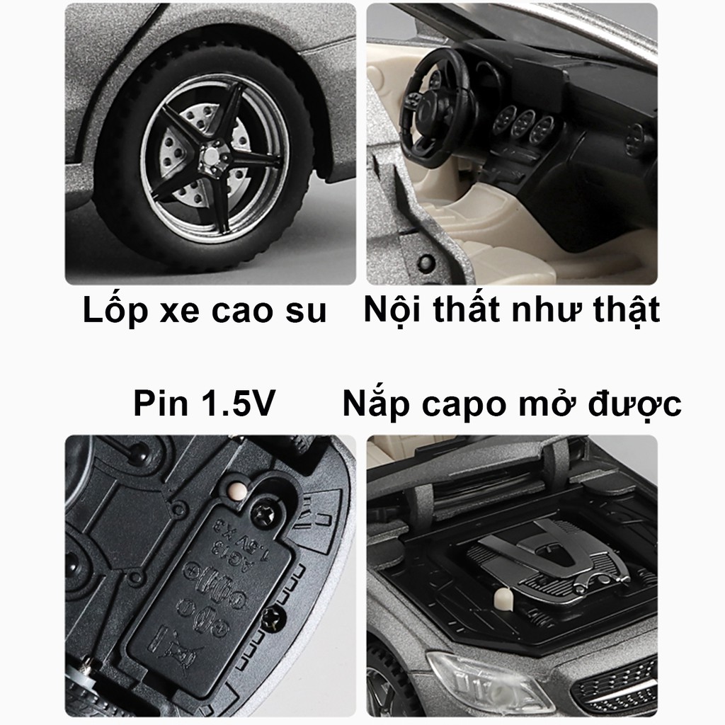 Xe mô hình tỉ lệ 1:32 Mercedes Benz C260L chất liệu kim loại cực đẹp