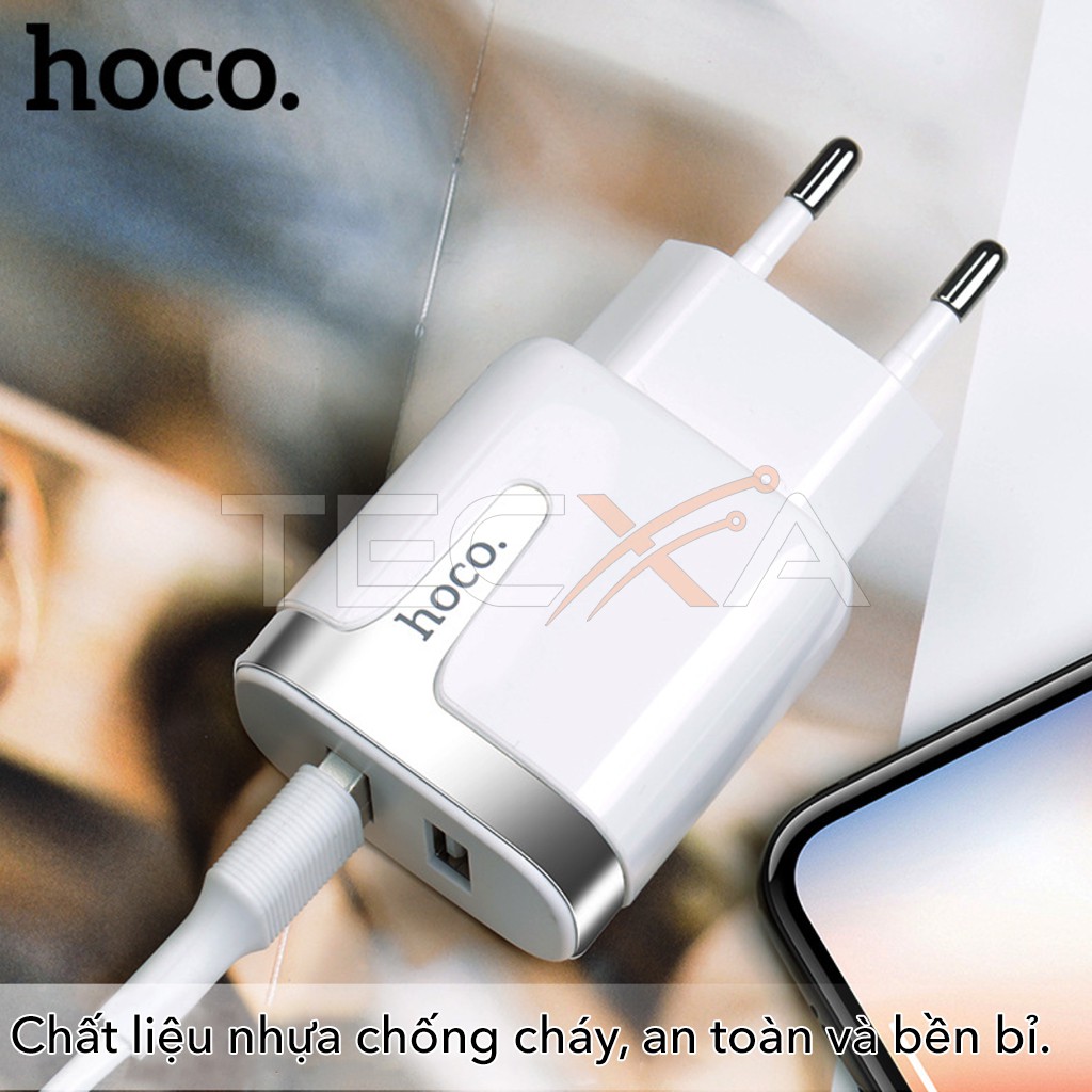 Củ Sạc Nhanh Hoco C64A - Củ Sạc Chính Hãng Hoco C64A 2 Cổng Usb 5V 2,1A - Bảo hành 12 tháng