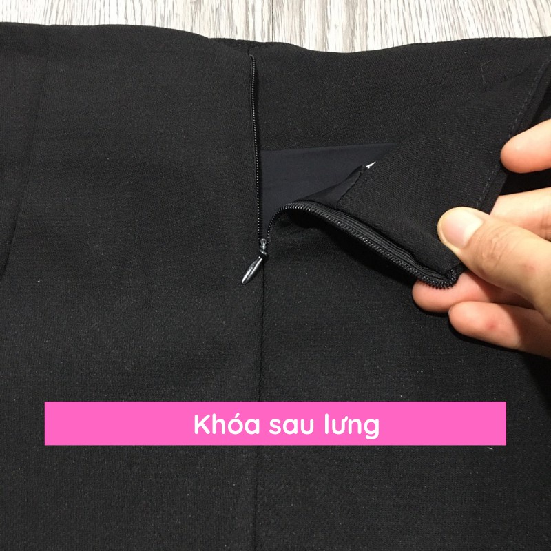 Chân váy ngắn chữ a xẻ tà đùi trước màu đen thiết kế công sở HN Clothing | WebRaoVat - webraovat.net.vn