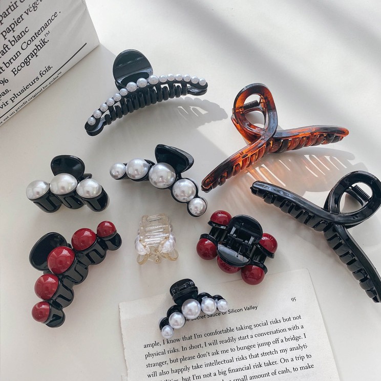 Kẹp Tóc Đính Ngọc Trai Xinh Xắn Theo Phong Cách Hàn Quốc