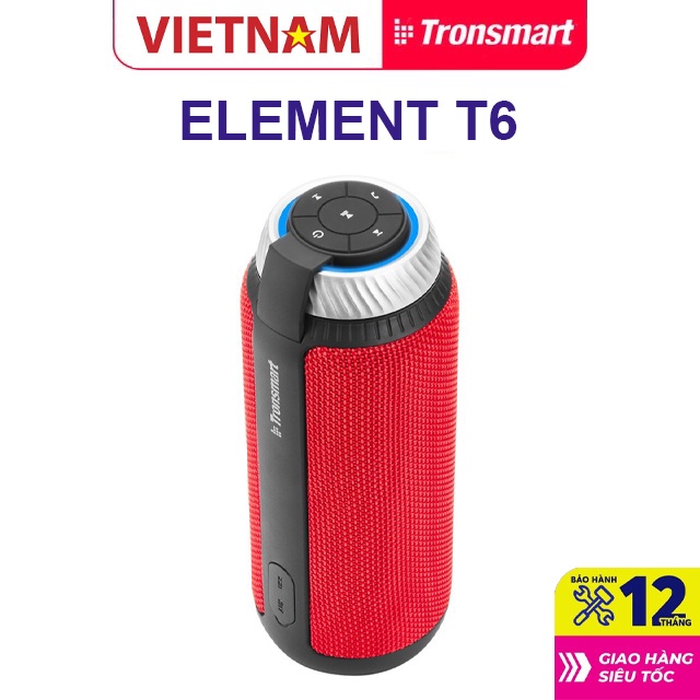 Loa Di Động Không Dây Ngoài Trời TRONSMART Element T6 Công Suất 25W, Chống Nước IPX7,Âm Thanh Vòm 360 Độ - Chính Hãng