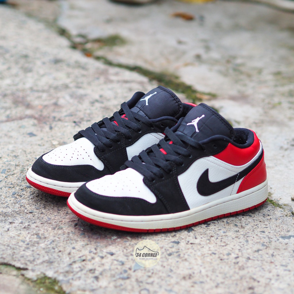 [Secondhand] Giày Jordan 1 Low Black Toe Chính Hãng 553558-166