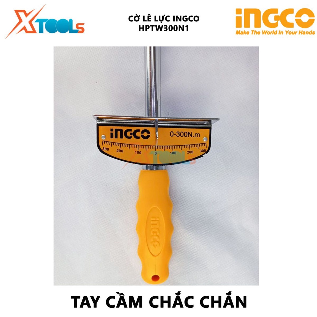 Cờ lê lực INGCO HPTW300N1 cần siết lực Chất liệu CRV, Dải lực 0-300Nm, đầu vuông 1/2 inch vặn mở đai ốc vít [CHÍNH HÃNG]