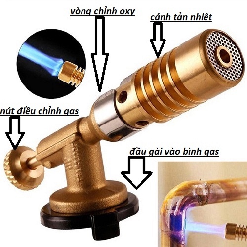 [HÀNG CÓ SẴN]Đèn khò gas 1300 độ bằng đồng nguyên khối độ bền cao - đèn khò ga mini 733
