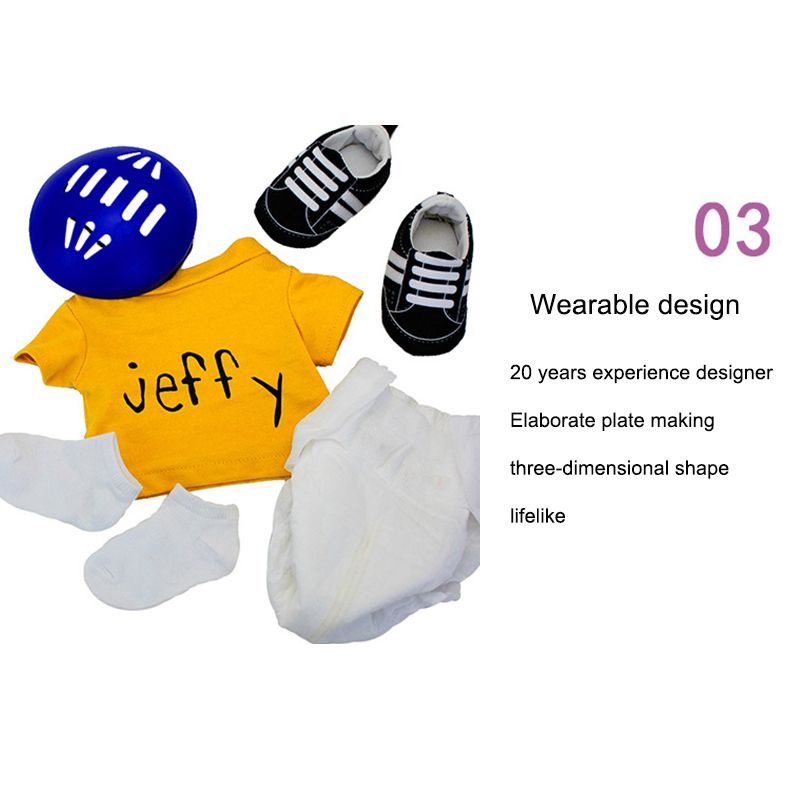 58cm Large Jeffy Boy Hand Puppet Children Soft Doll Talk Show Party Props Christmas Doll Plush Toys Puppet Kids Gift